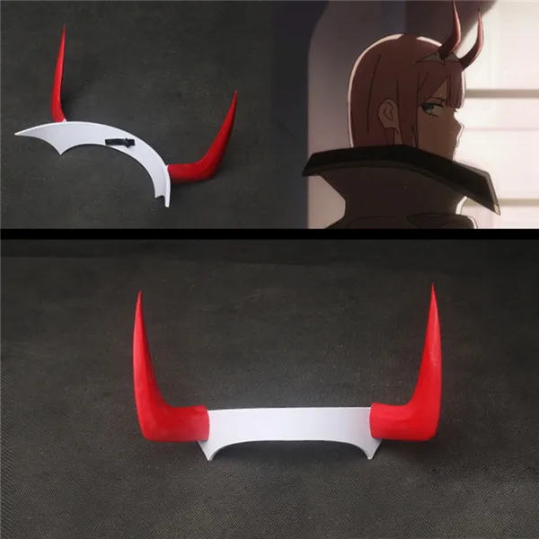 Takerlama DARLING in the FRANXX cosplay 02 ZERO TWO Головные Уборы Заколка для волос Devil Horn 02 повязка для волос аксессуары для косплея реквизит на Хэллоуин - Цвет: type 2