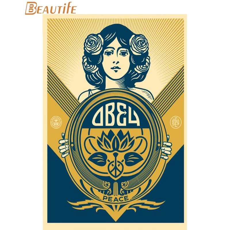 Shepard fairey плакат из шелковой ткани украшение для дома настенное искусство новая