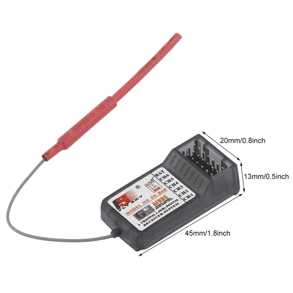 FlySky FS R6B 2 4G 6CH приемник для радиоуправляемого передатчика T6 CT6B 9ch TH9X TH9B Прямая