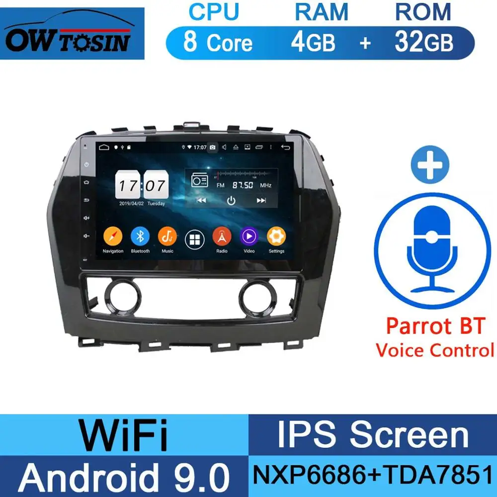 32G Parrot BT 10," ips Android 9,0 8 ядерный 4G+ 64G Автомобильный мультимедийный плеер для Nissan Maxima gps Радио Стерео Parrot BT - Цвет: 32G Parrot BT