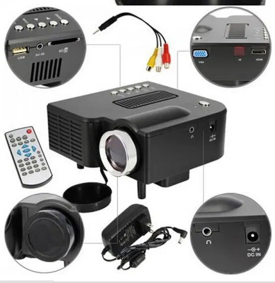 Unic UC28 светодиодный мини-проектор Full HD 400 люмен 480x320 пикселей 0 9-3 м домашний ТВ