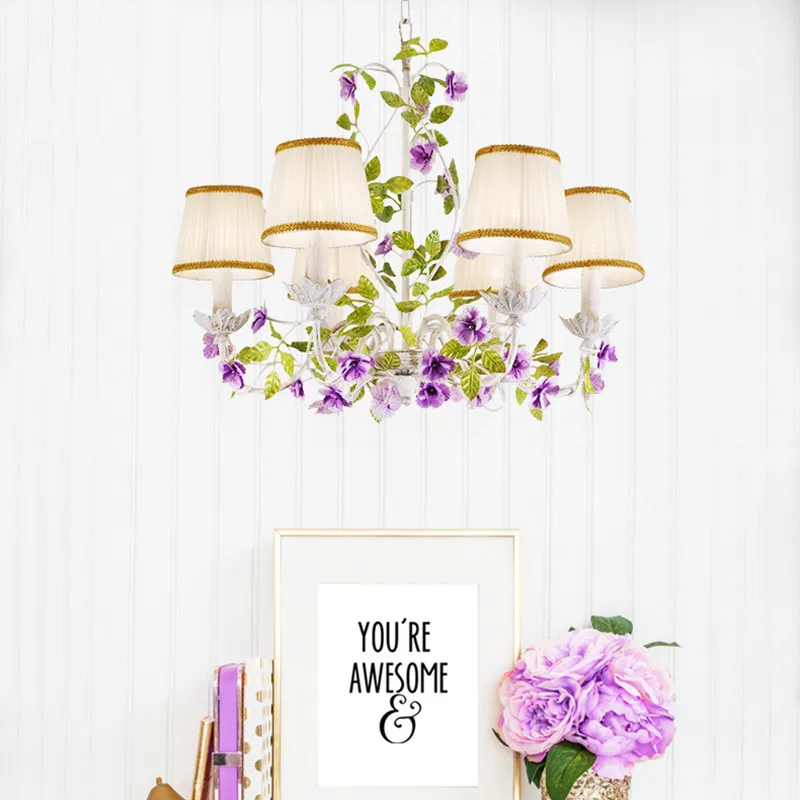 Роскошная сельская деревенская Европейская садовая люстра с листьями и цветами