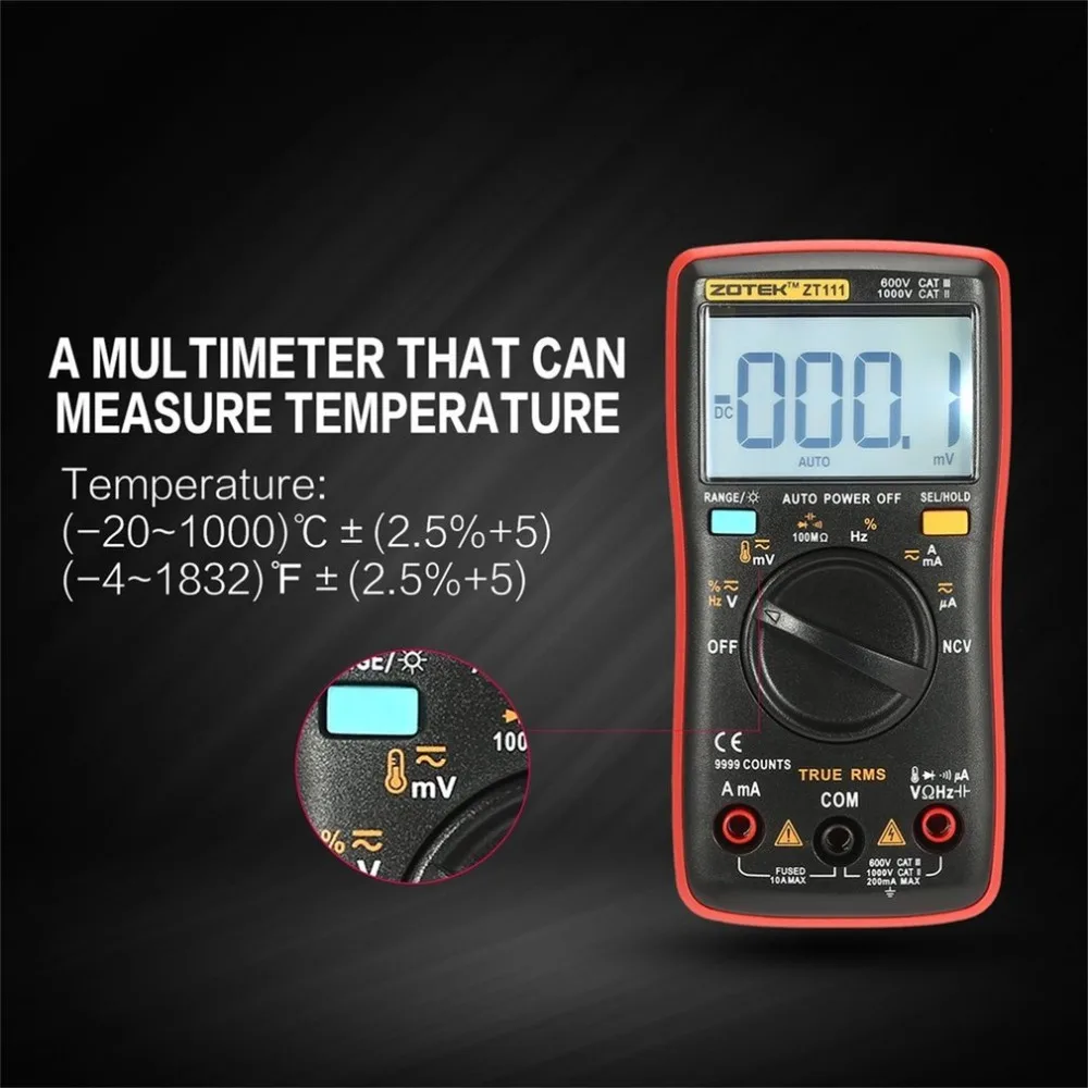 Digital Multimeter ZT111 Multimetro Transistor Tester Mastech uni esr t AC/DC Voltag RMS Clamp Meter Multimetre 111 | Инструменты