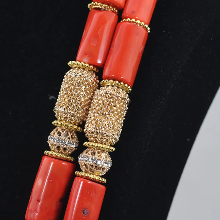 Ожерелье и серьги из настоящего кораллового бисера браслет ювелирные изделия