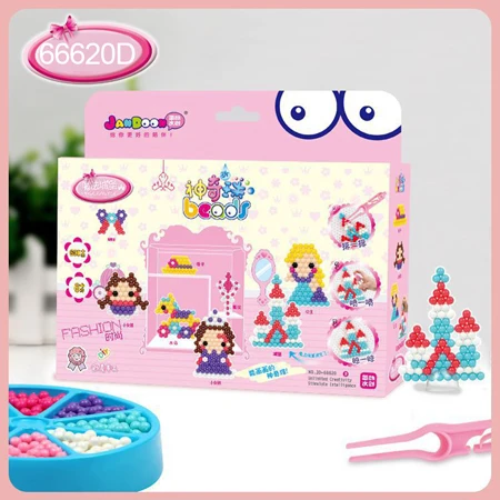 66620D with box DOLLRYGA 66620 We are Girl подарочный набор 5 мм водный спрей Аква Перлен волшебные шарики развивающие 3D Пазлы аксессуары комплект для детей - Цвет: 66620D with box