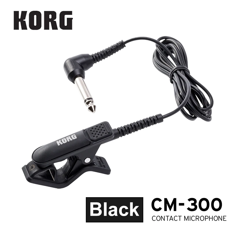 Korg CM-200 CM300 клип-на контактный микрофон 1/4 ''(Dia6.3mm) Мужской телефонный разъем и 5 футов(1,5 м) защитный кабель-белый/черный/красный - Цвет: CM300-Black