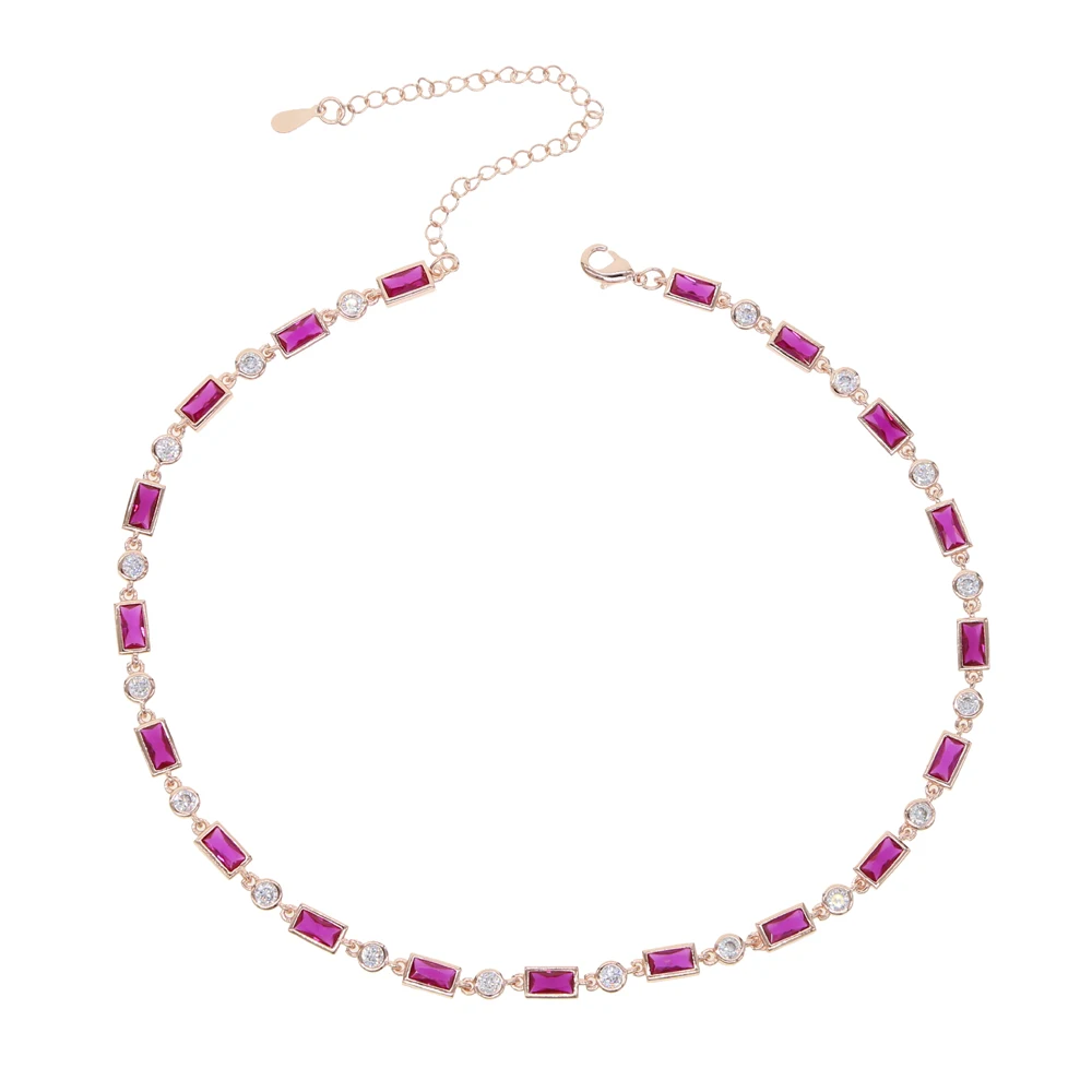 Женская Геометрическая цепочка с круглым кубическим цирконием | Украшения и