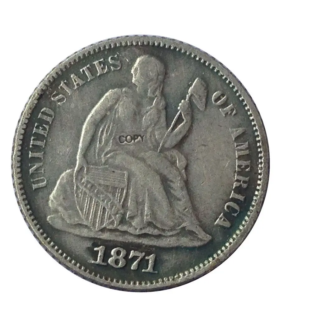 Дата 1871-S 1872 1872-CC 1872-S 1873 1873-CC 1875 1875-CC США десятицентовая монета с изображением сидящей свободы копия монет