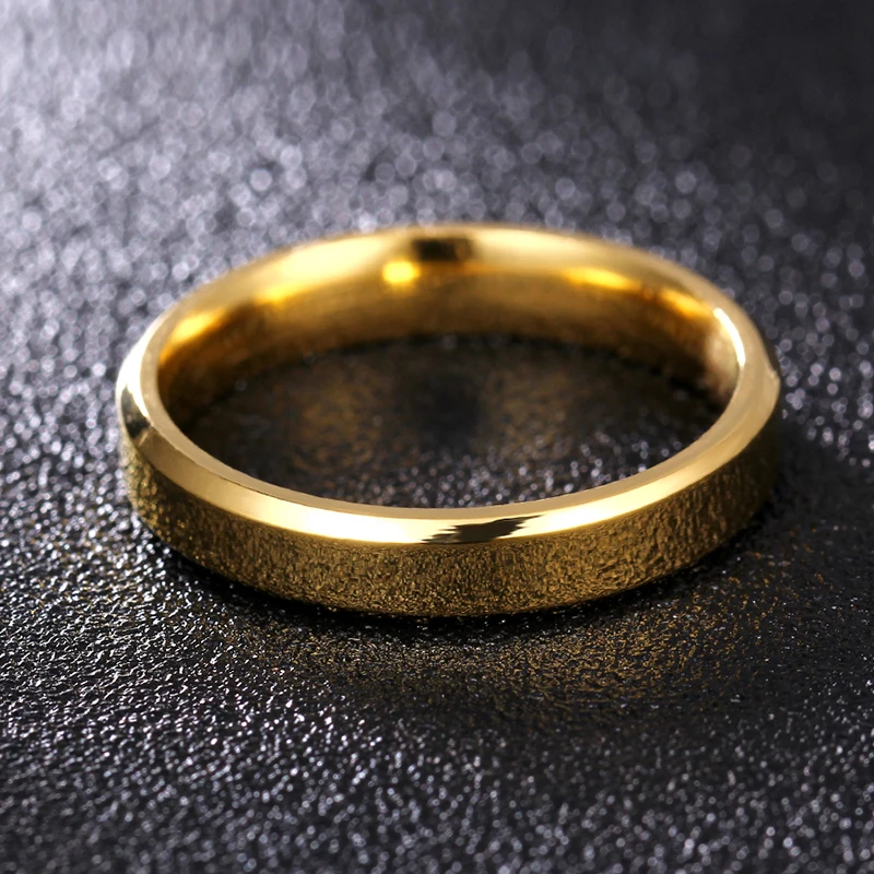 Mangopie4 мм глянцевое Золотое титановое кольцо для мужчин и женщин | Украшения