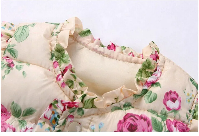 Детский утепленный жилет BibiCola с цветочным рисунком для девочек верхняя одежда на