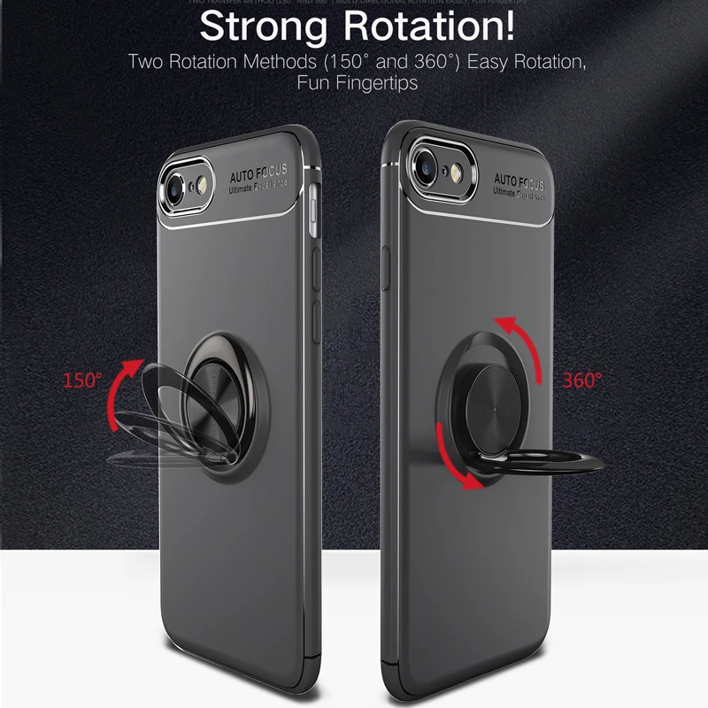 Magnetic Rotating Ring Back Case Bracket For Apple Iphone 7 8 Plus 7Plus Mobile Stand Car Phone Holder Cover Iphone7 8P |