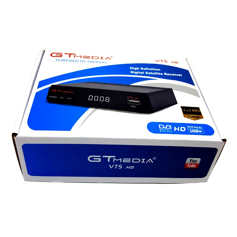 30 шт./лот оригинальный GTMEDIA V7S HD DVB S2 спутниковый ТВ ресивер с поддержкой PowerVu Biss Key