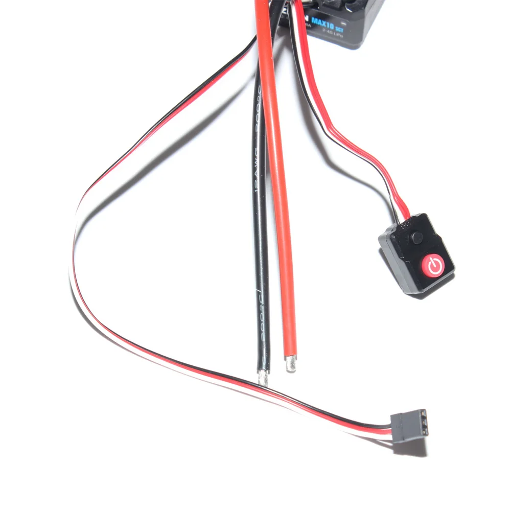

F17812 Hobbywing EZRUN MAX10 SCT BEC Waterproof 2-4S Speed Controller Brushless ESC for 1/10 RC Car Truck