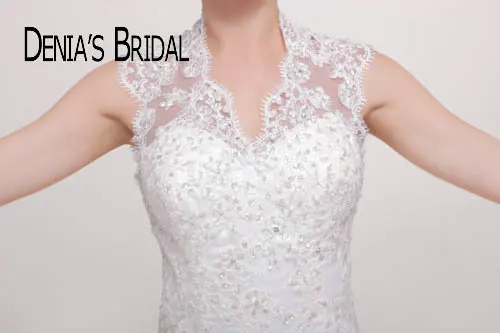 2017 настоящие фотографии милые свадебные платья с отвесным вырезом и аппликацией