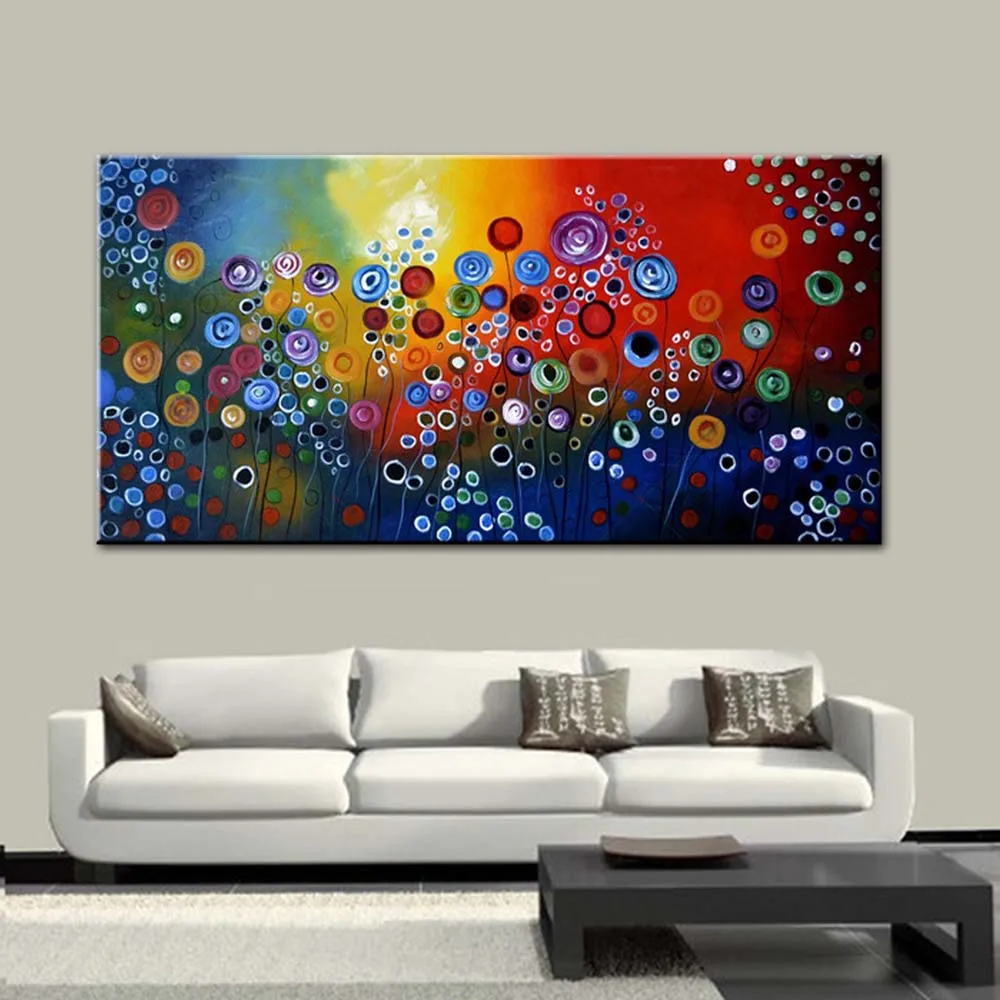 Handmade Abstract Circle Sharp Oil Painting Large Size on Canvas Wall Pictures for Living Room Home Decor Cuadros Decoracion | Дом и сад
