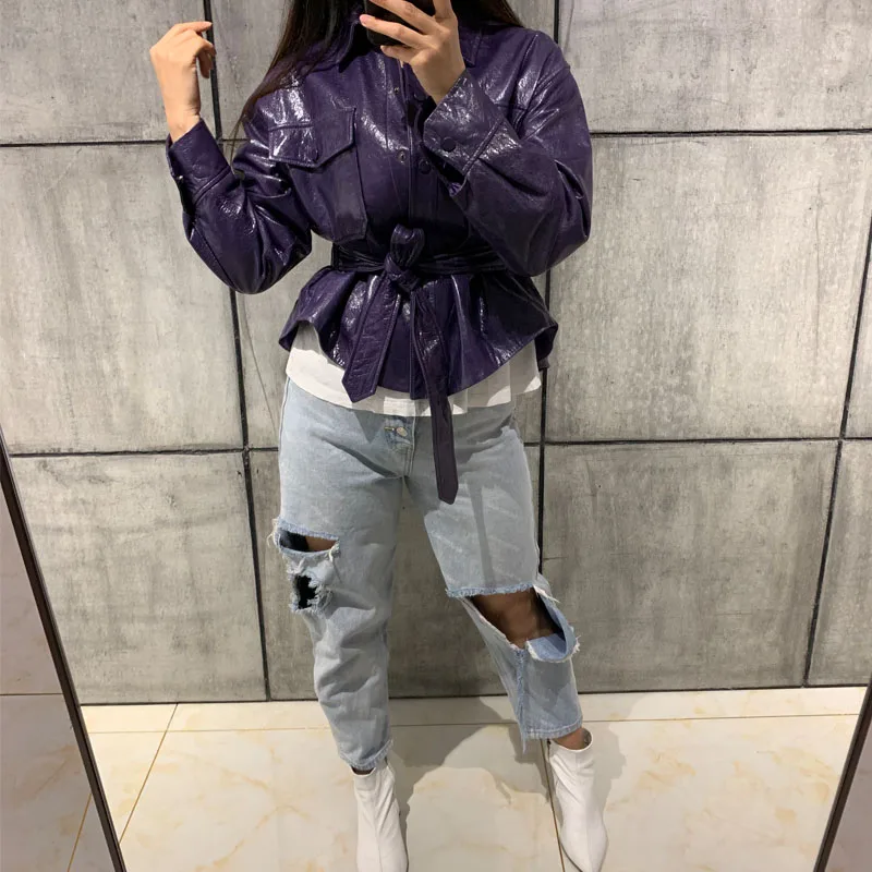 Рубашка женская из натуральной кожи куртка овчины|Кожаные куртки| |