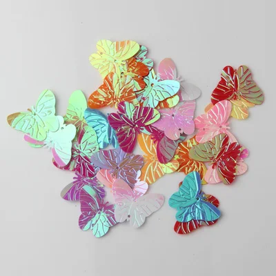 260 шт. большие блестки из ПВХ 22 х30 мм|butterfly sequin|large sequinsflat sequins |