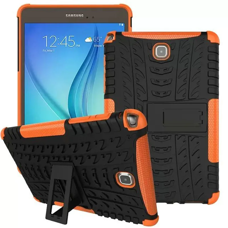 orange Для samsung Galaxy Tab A 8,0 SM T350 T355 P350 P355 " чехол для планшета, силиконовый чехол из ТПУ+ ПК с подставкой, двойной бронированный чехол на заднюю панель, чехол s - Цвет: orange