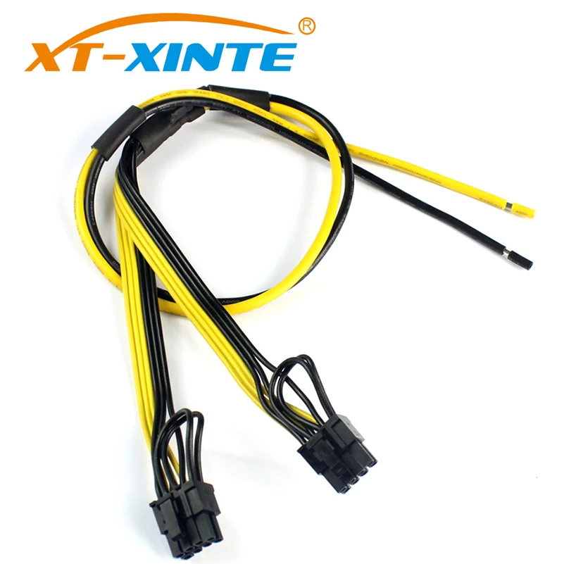 XT XINTE двойная PCIe PCI E графическая видеокарта 8pin 6 + 2pin DIY Кабель питания сплиттера