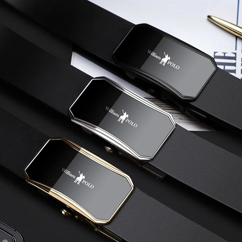 Williampolo Fashion Buckle with Luxury Ratchet Genuine Leather Belt Designer Male High Quality Belts gifts for men PL18419-21P | Аксессуары