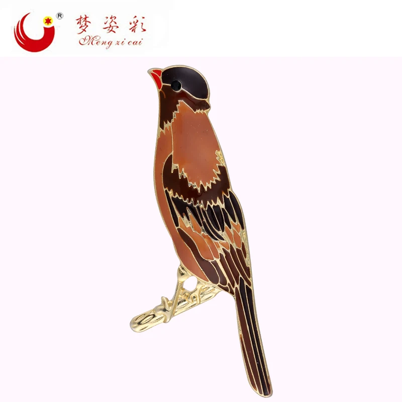 MZC Новинка эмалированная брошь в виде птицы заколка шикарная фарфоровая золотая