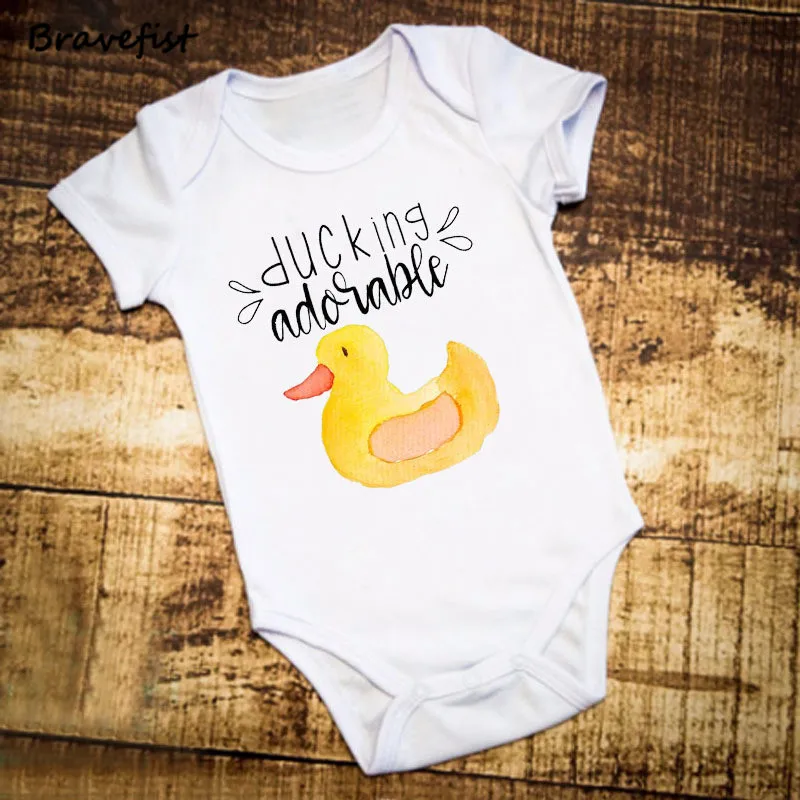 Ducking-monos de estilo de dibujos animados para beb&eacute;, Ropa de verano para ni&ntilde;a y ni&ntilde;o, Body para beb&eacute;, trajes para ni&ntilde;os de 0 a 24 meses-5