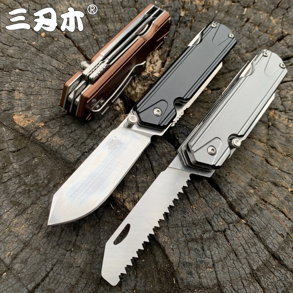 Sanrenmu 7117 карманный складной нож 12C27 из нержавеющей стали карманный EDC выживания на открытом воздухе кемпинга лайнер многофункциональный инструмент пилы нож