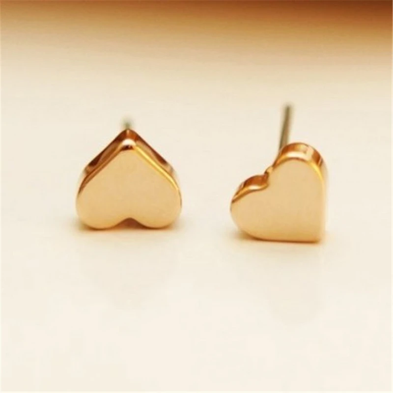 Модные серьги-гвоздики в форме сердца для женщин милые оптовая продажа |