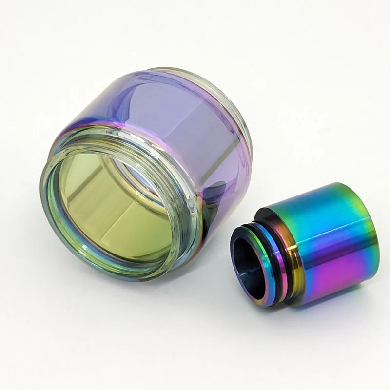 

Rainbow color Replacement Glass/Drip Tip For Smok TFV8 big baby Electronic Cigarette Accessories pyrex Glass tube