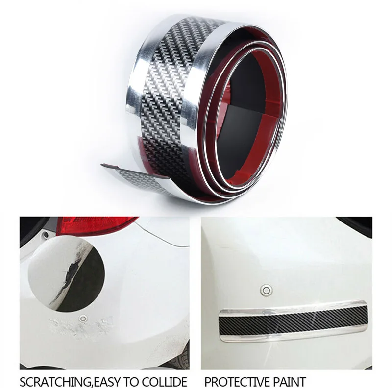 Боковая Защитная кромка переднего автомобиля из углеродного волокна Серебряная