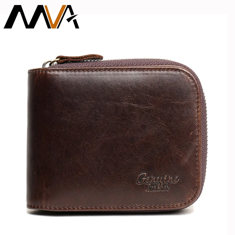 MVA Card Holder Purse Men Wallet Short Vintage Genuine Leather Organizer Wallets Brand Male Coin New | Багаж и сумки