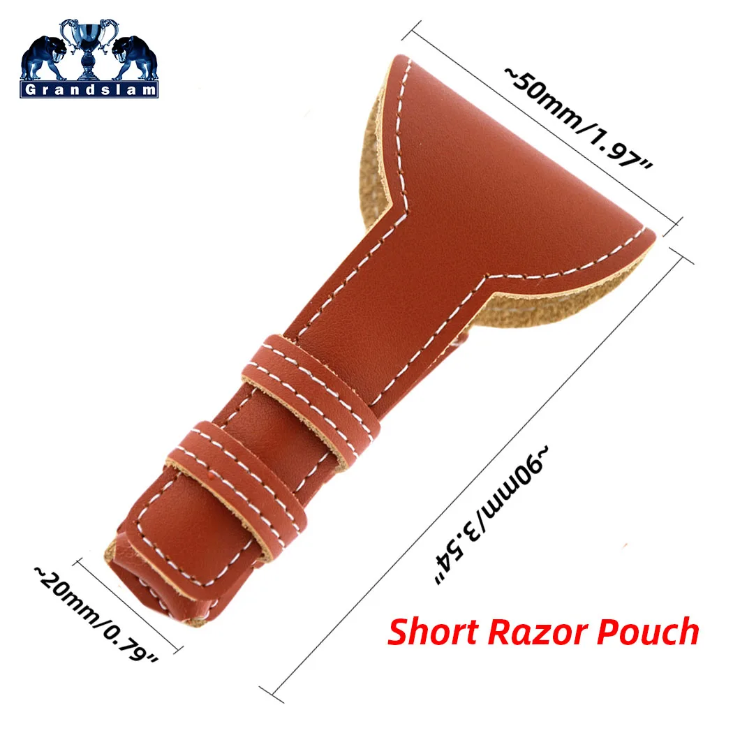 Short Razor pouch Grandslam натуральная кожа портативный дорожный держатель для бритвы защитный чехол для хранения для ручной бритвы подходит для большинства бритв - Цвет: Short Razor pouch