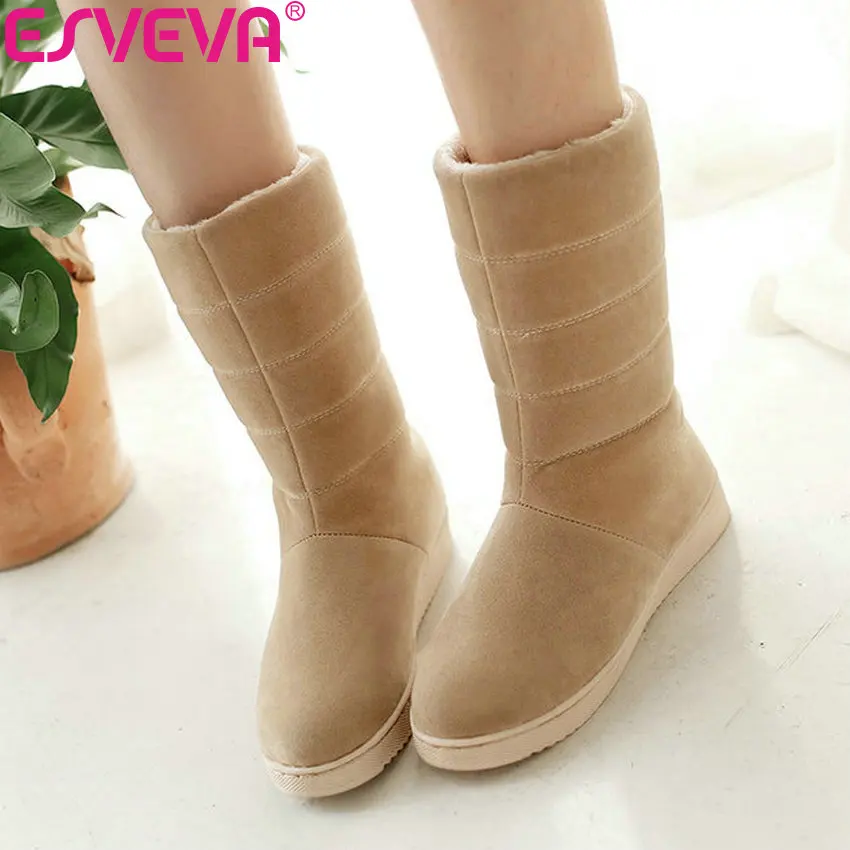 Женские сапоги ручной работы на низком каблуке ESVEVA зимние до середины икры