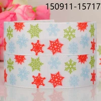 50 yards 78 22mm red and green star pattern printed grosgrain tape ribbon diy hair bow accessories