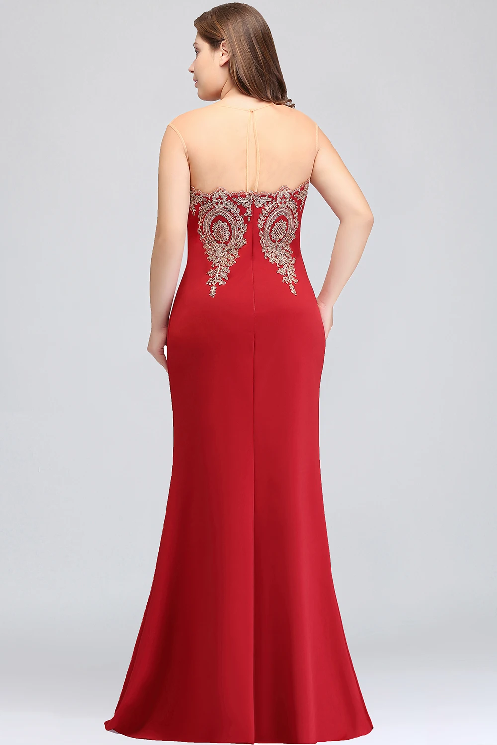 Женское вечернее платье-русалка Длинное Элегантное платье бордового цвета для