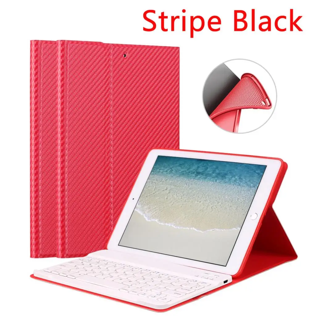 Cool RED Чехол-клавиатура из искусственной кожи для iPad 9,7 /iPad Air 2 1, мягкий силиконовый чехол, подставка для iPad чехол 9,7" - Цвет: Cool RED