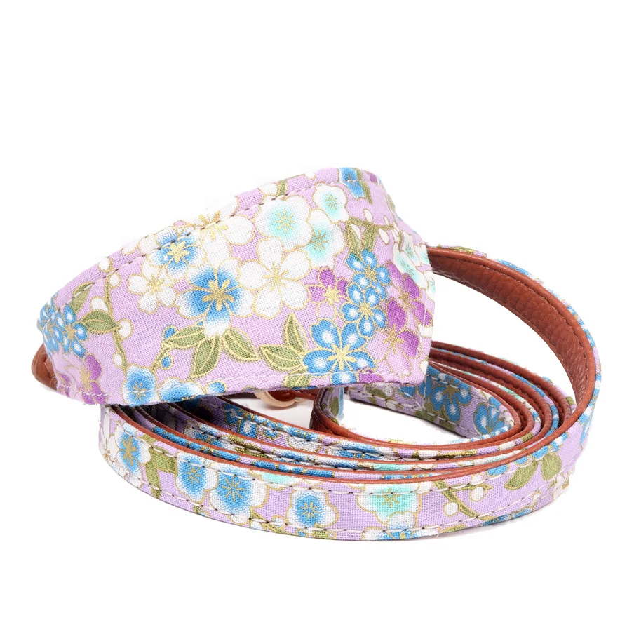 Модный ошейник с фиолетовым цветочным принтом для маленьких домашних питомцев