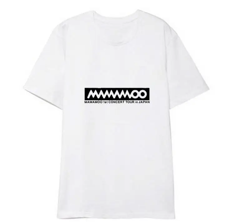 Новое поступление mamamoo простой логотип печати Круглая горловина футболка с коротким рукавом для лета унисекс mamamoo концерт такой же свободная футболка