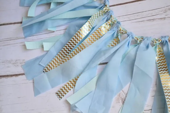 Пастельные синие украшения для первого дня рождения ребенка галстук детского