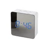 Square Blue Многофункциональный светодиодный зеркальный будильник цифровые часы Повтор большого времени дисплей Настольный Будильник Despertador - Цвет: Square Blue