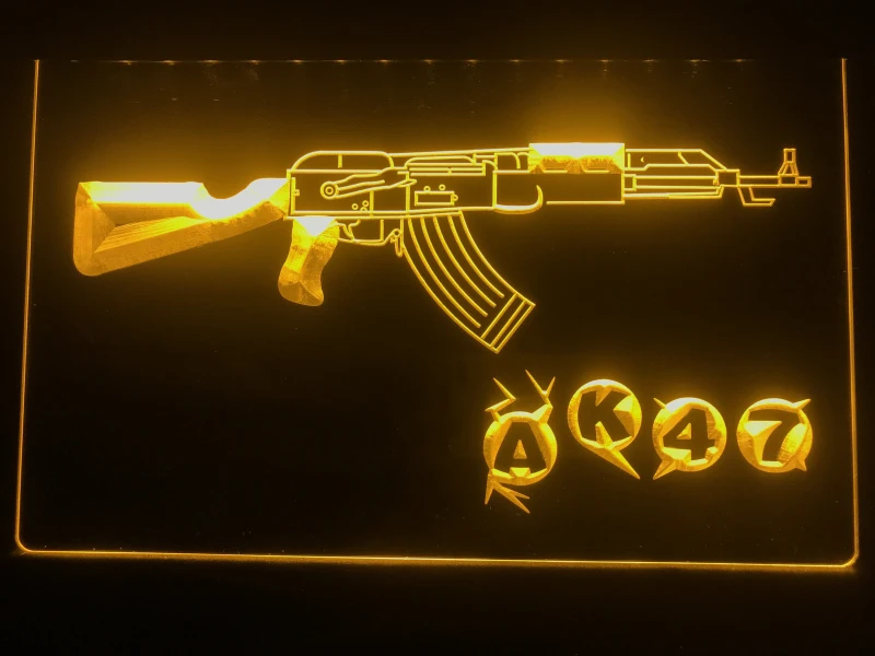 801 AK47 Калашников страйкбол пистолет светодиодный неоновый светильник знак