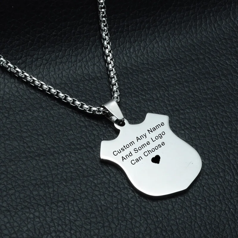 Гравировка Имя ID бирка подвески и ожерелья золото серебро Нержавеющая сталь