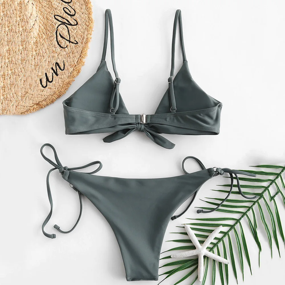ZAFUL Комплект бикини с завязками на бретелях Тонкий бретельки Женский купальник