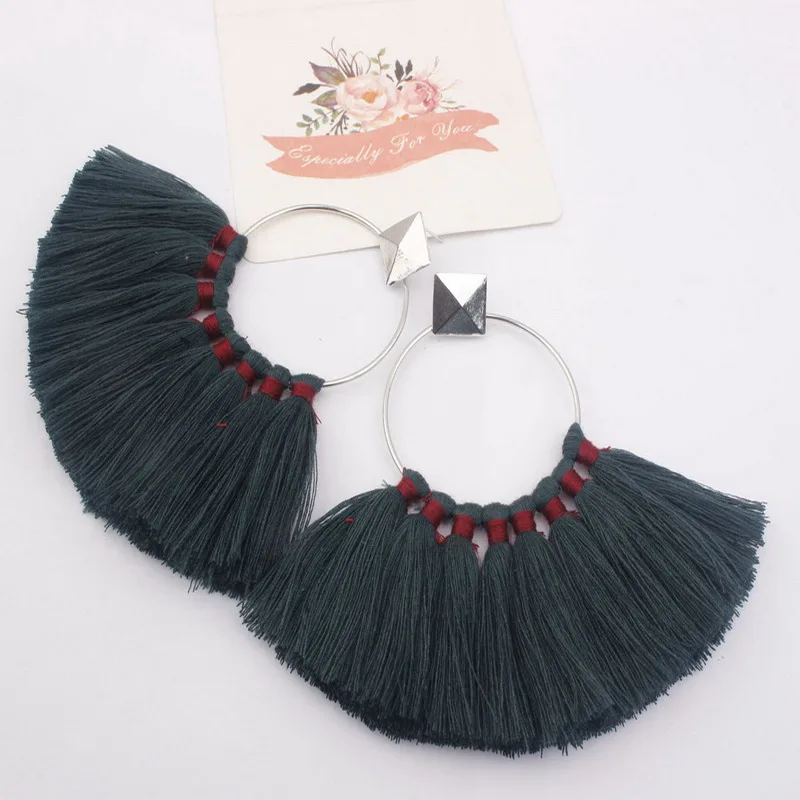 Exaggerated Fashion Woven Boho Tassel Earrings For Women Long Drop Wedding Party Bridal Fringed Jewelry Gift | Украшения и