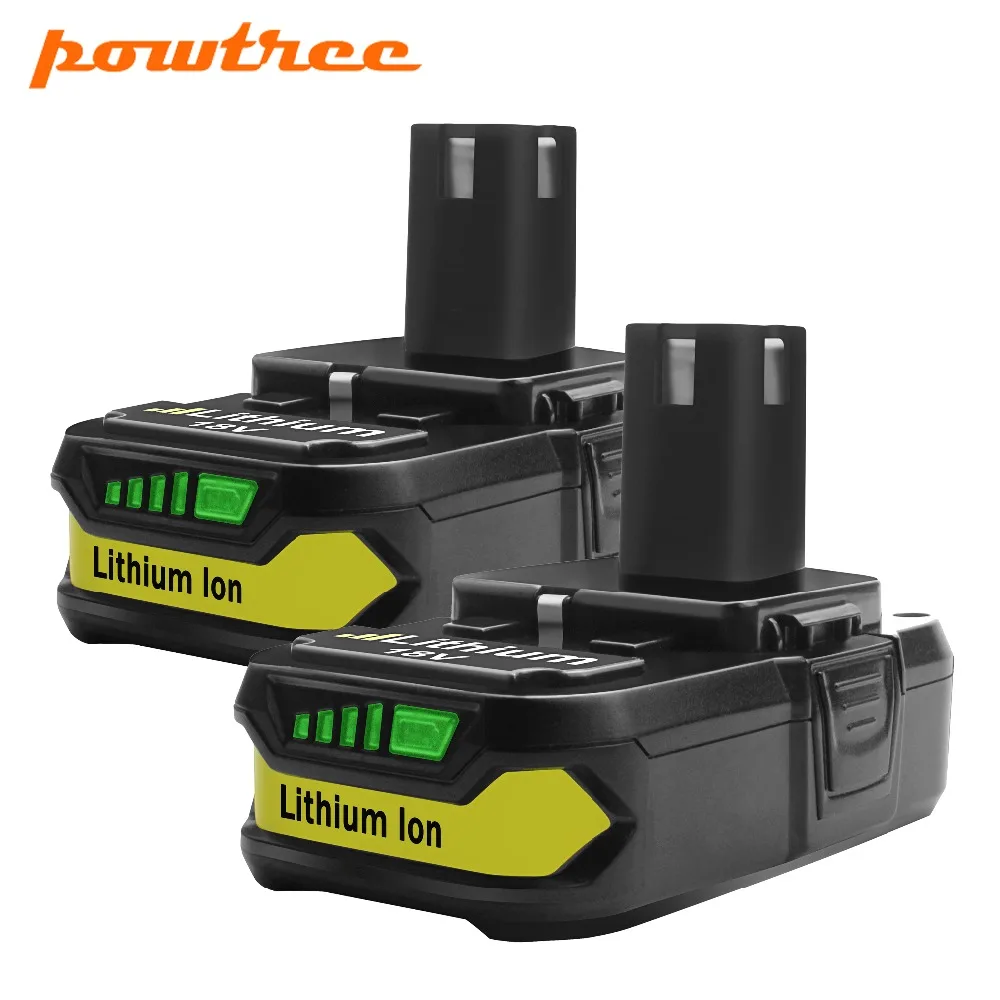Сменный литий ионный аккумулятор Powtree для Ryobi 18 в 2500 мач P107 RB18L25 P100 P102 P103 P104 P105 P108