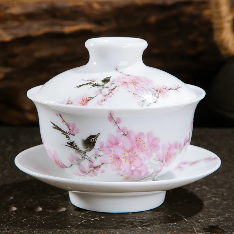 120 мл Цзиндэчжэнь Gaiwan чай Tureen ручной работы керамическая фарфоровая чаша для чая