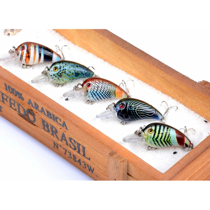 5Pcs/Lot minnow artificial crank bait 4.5cm/4.2g Mini Wobblers Fishing lures Painting Series carp peche crankbait pesca jerkbait - купить по