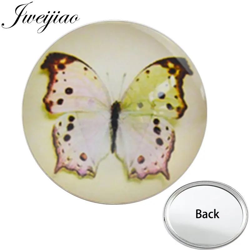 JWEIJIAO LOVE Butterfly милый односторонний Плоский Мини карманный зеркальный косметический кошелек для путешествий зеркальный уникальный подарок для женщин - Цвет: D1260