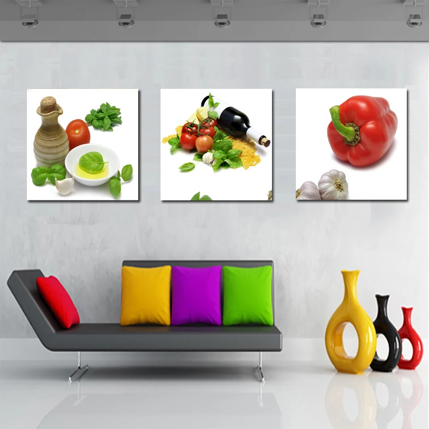Современная живопись картины на стену для дома набор из 3 предметов овощи и