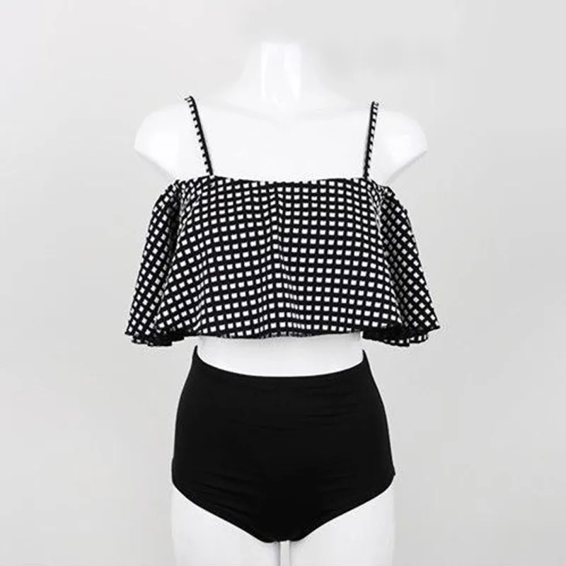 Новый комплект бикини сексуальные купальники Для женщин Высокая Талия ванный